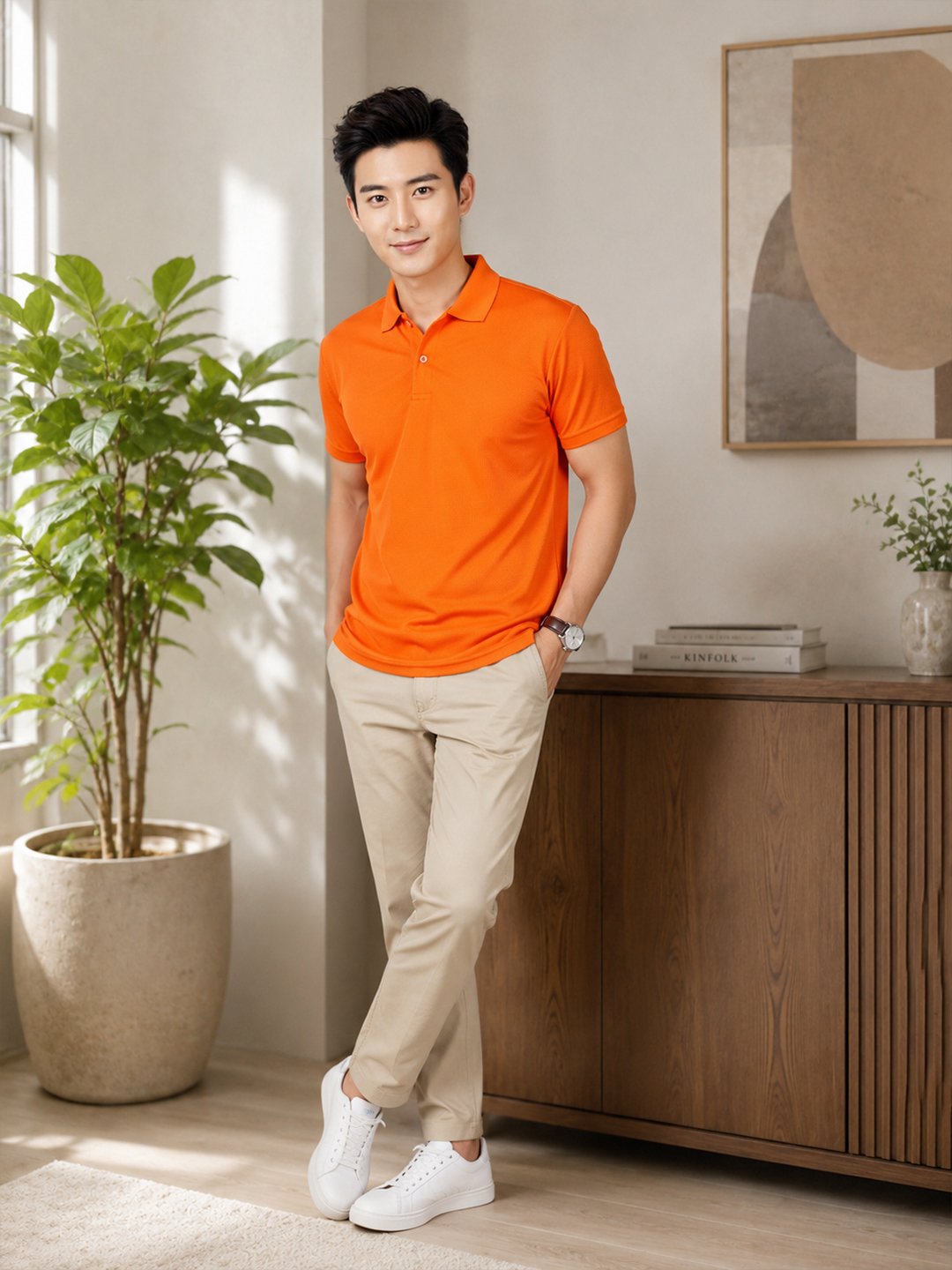 Men's polo T-shirt crafted with durable stitching and premium fabric for long-lasting casual wear.