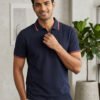 Premium men's polo T-shirt featuring classic collar design with refined contrast tipping for everyday elegance.