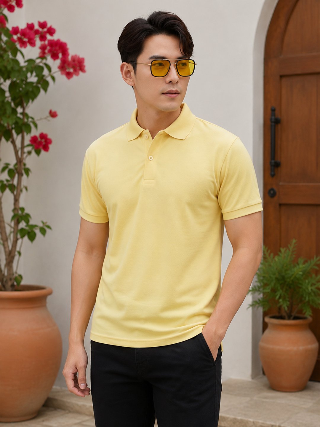 Men's polo T-shirt crafted with durable stitching and premium fabric for long-lasting casual wear.