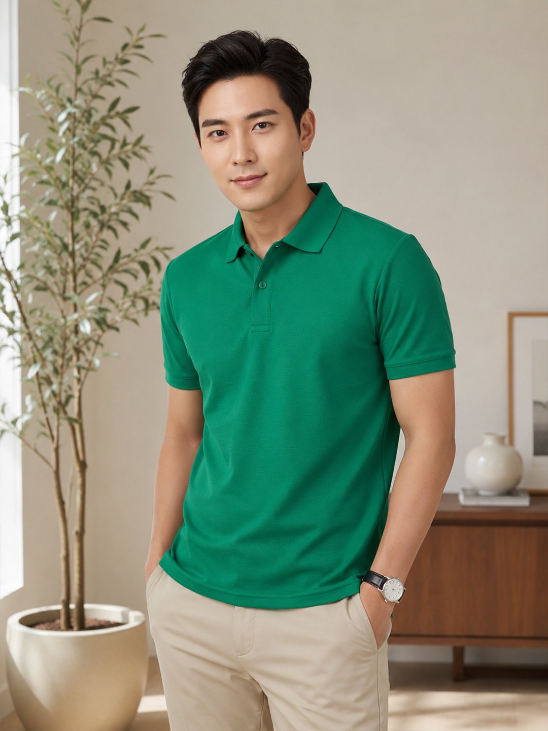 Men's polo T-shirt crafted with durable stitching and premium fabric for long-lasting casual wear.