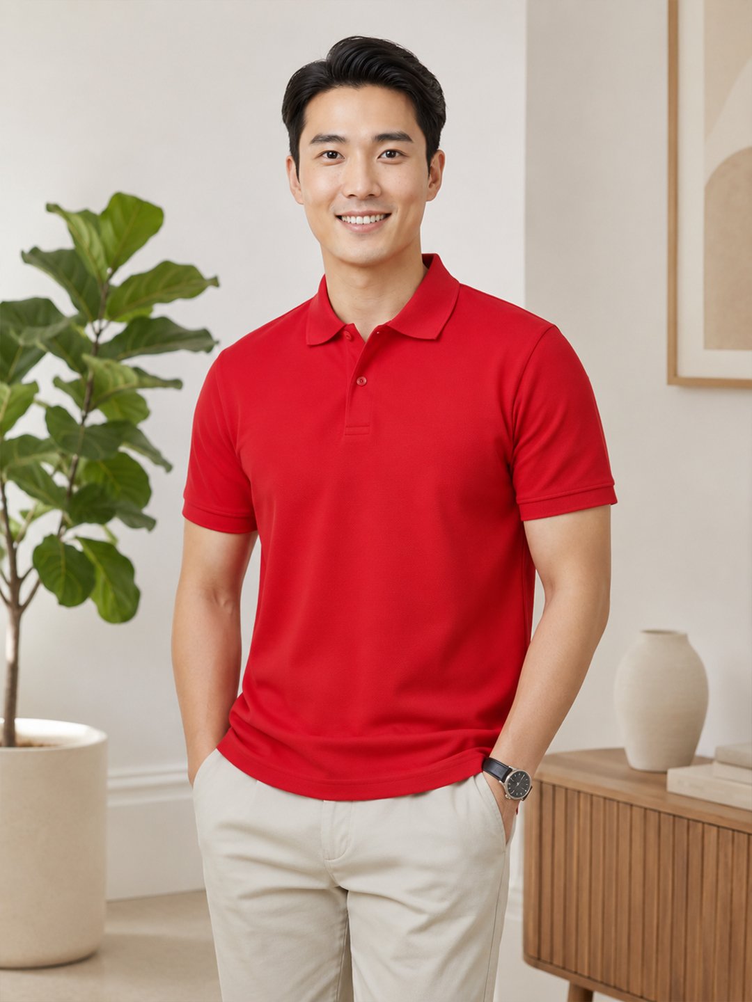 Men's polo T-shirt crafted with durable stitching and premium fabric for long-lasting casual wear.