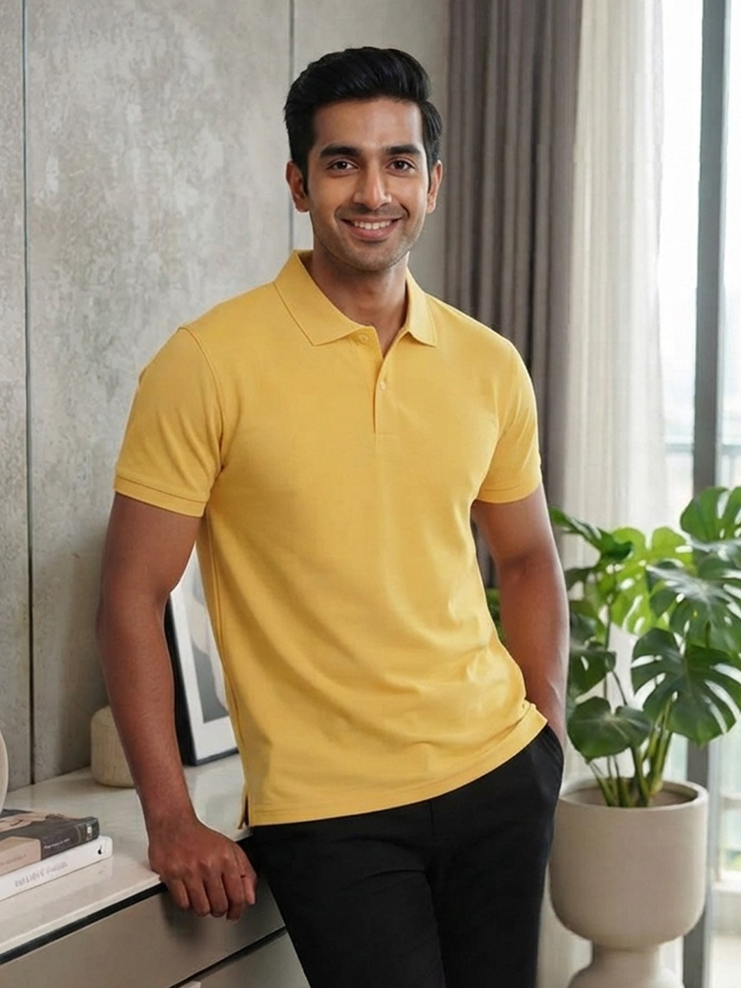 Men's polo T-shirt crafted with durable stitching and premium fabric for long-lasting casual wear.