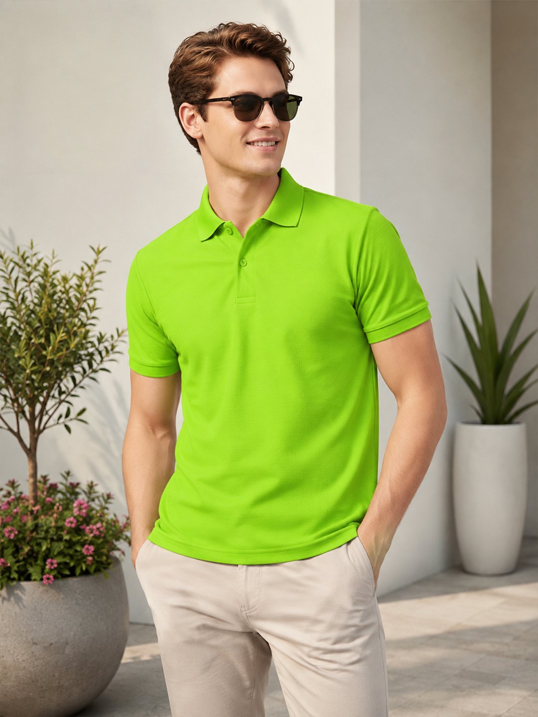 Smart fit polo T-shirt delivering premium comfort with classic detailing for versatile everyday fashion.