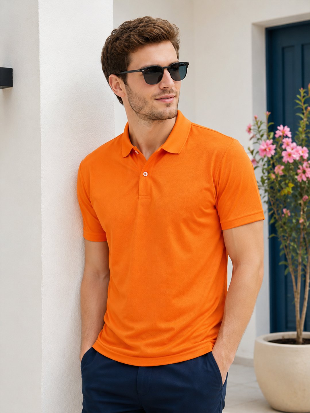 Smart fit polo T-shirt delivering premium comfort with classic detailing for versatile everyday fashion.