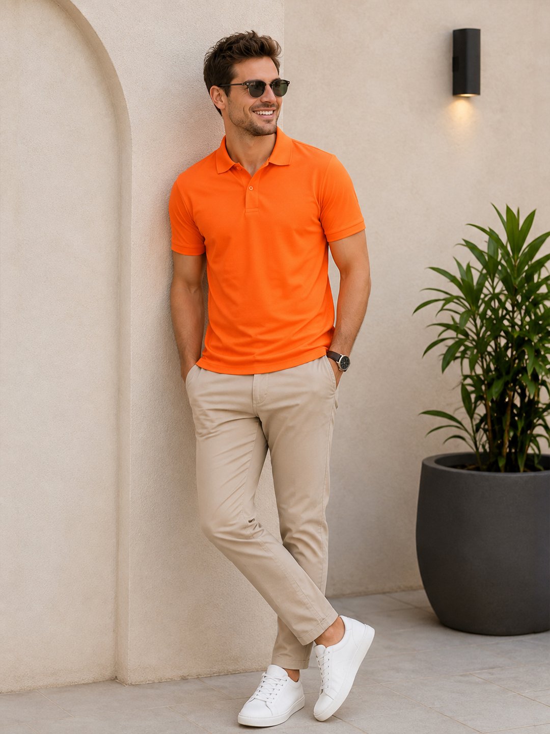 Smart fit polo T-shirt delivering premium comfort with classic detailing for versatile everyday fashion.