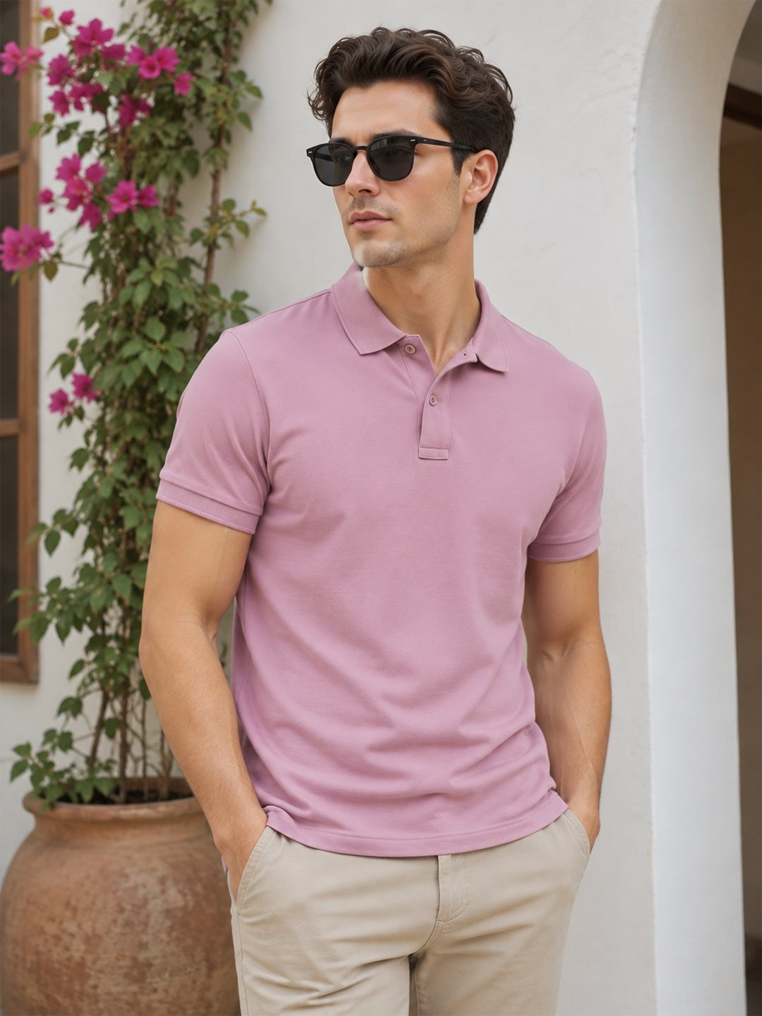 Smart fit polo T-shirt delivering premium comfort with classic detailing for versatile everyday fashion.