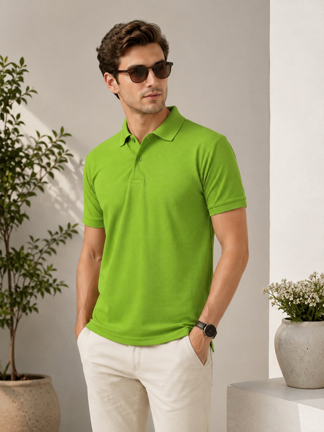 Smart fit polo T-shirt delivering premium comfort with classic detailing for versatile everyday fashion.