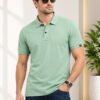 Carlton London Horizan Seafoam Whisper Men's polo T-shirt offering breathable comfort, durable stitching, and a polished everyday casual appearance.