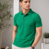 DFNK men's green polo t-shirt made from premium breathable cotton for smart casual style