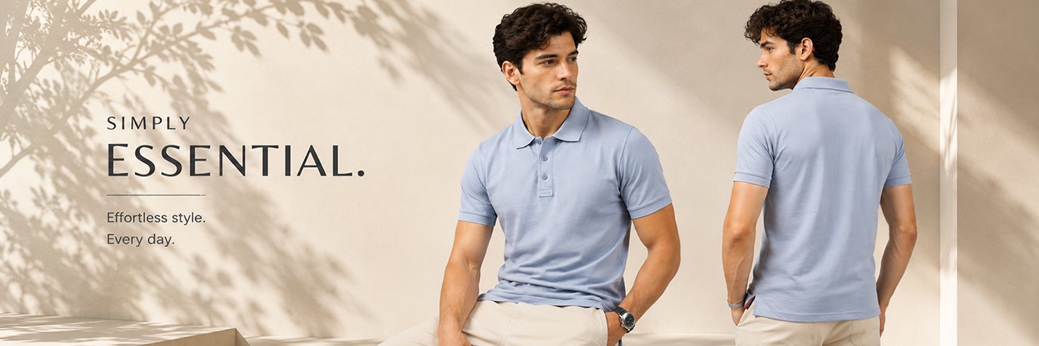 DFNK premium men's light blue polo T-shirt showcasing front and back design with regular fit