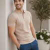 fawn.jpg DFNK Air Dry men's white polo T-shirt with breathable fabric and classic collar for everyday wear