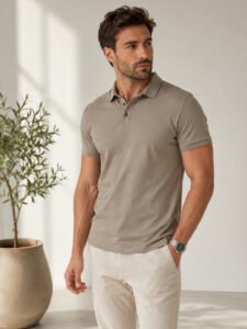 DFNK men's Mystic Indigo royal blue polo t-shirt featuring a classic collar and premium cotton fabric.
