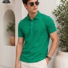 parrot green.jpg (1) DFNK Air Dry men's white polo T-shirt with breathable fabric and classic collar for everyday wear
