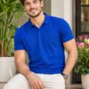 royal blue.jpg DFNK Air Dry men's white polo T-shirt with breathable fabric and classic collar for everyday wear