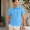 sky blue.jpg DFNK Air Dry men's white polo T-shirt with breathable fabric and classic collar for everyday wear