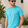 spordy 01 Turquoise DFNK men's sky blue performance t-shirt with lightweight breathable fabric for active everyday wear