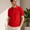 Premium men's polo T-shirt featuring contrast tipping with a comfortable regular fit for everyday wear.