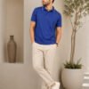 Premium men's polo T-shirt featuring contrast tipping with a comfortable regular fit for everyday wear.