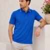 Premium men's polo T-shirt featuring contrast tipping with a comfortable regular fit for everyday wear.