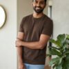 Men's regular fit casual t-shirt with round neckline, short sleeves and comfortable construction for versatile everyday outfits.