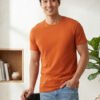 Men's regular fit casual t-shirt with round neckline, short sleeves and comfortable construction for versatile everyday outfits.