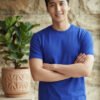 Men's regular fit casual t-shirt with round neckline, short sleeves and comfortable construction for versatile everyday outfits.