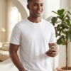 Men's regular fit casual t-shirt with round neckline, short sleeves and comfortable construction for versatile everyday outfits.