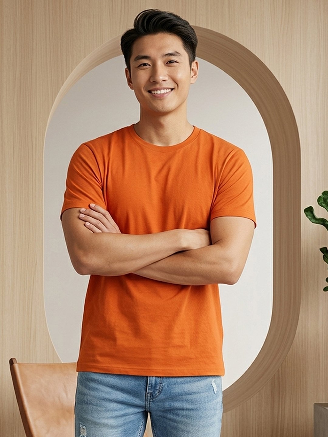 Men's regular fit t-shirt with classic round neck, short sleeves and comfortable design suitable for everyday casual outfits.
