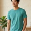 Men's regular fit casual t-shirt with round neckline, short sleeves and comfortable construction for versatile everyday outfits.