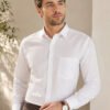Smart casual shirt with button front, long sleeves and classic collar, ideal for everyday styling, outings and office wear.