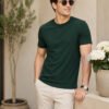 Men's basic crew neck t-shirt with short sleeves, regular fit and comfortable styling for everyday casual occasions.