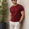 Men's basic crew neck t-shirt with short sleeves, regular fit and comfortable styling for everyday casual occasions.