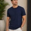 Men's basic crew neck t-shirt with short sleeves, regular fit and comfortable styling for everyday casual occasions.
