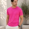 Men's basic crew neck t-shirt with short sleeves, regular fit and comfortable styling for everyday casual occasions.