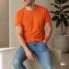 Men's basic crew neck t-shirt with short sleeves, regular fit and comfortable styling for everyday casual occasions.