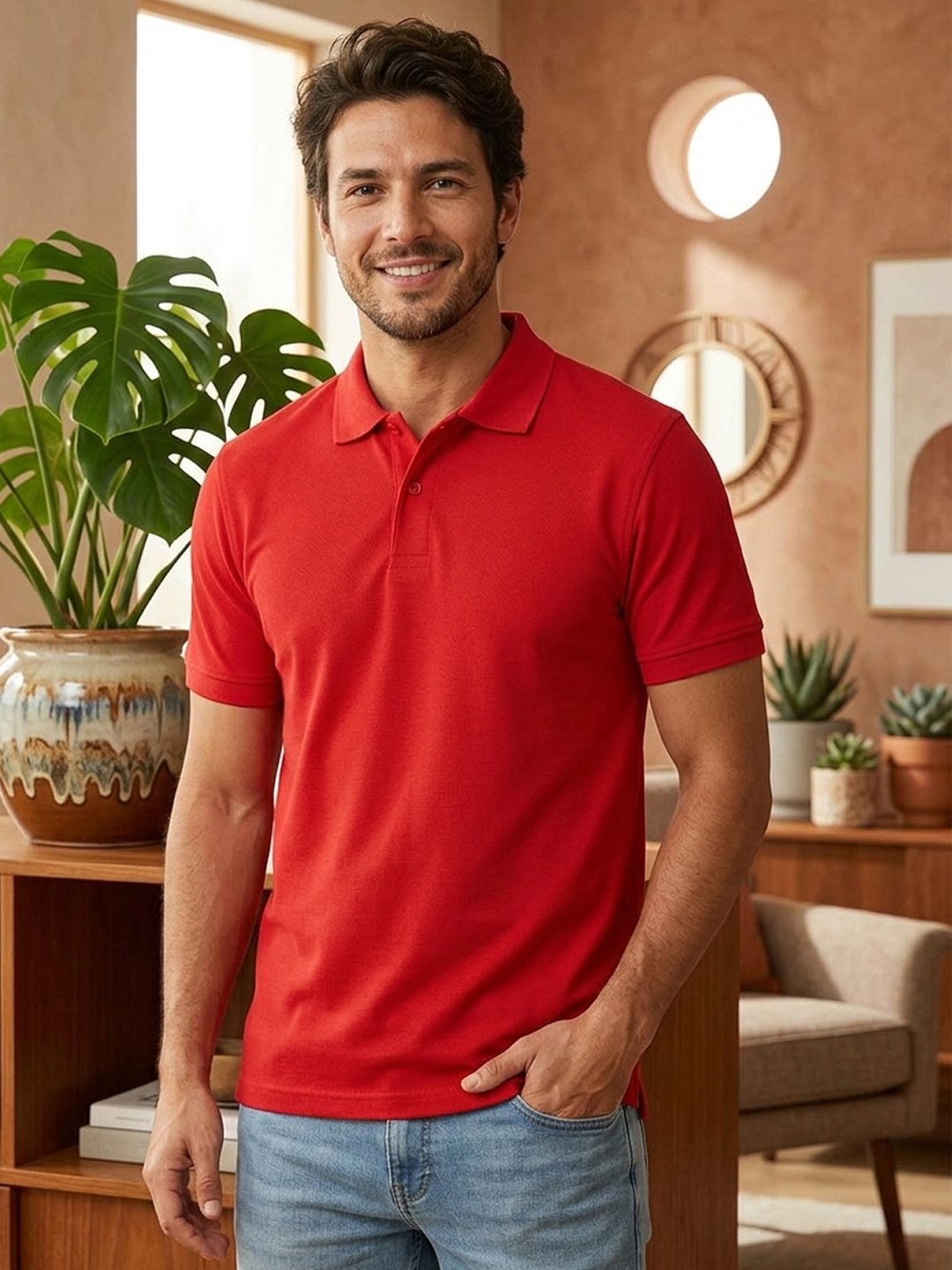 Regular fit polo T-shirt designed for superior comfort with modern styling and premium fabric quality.