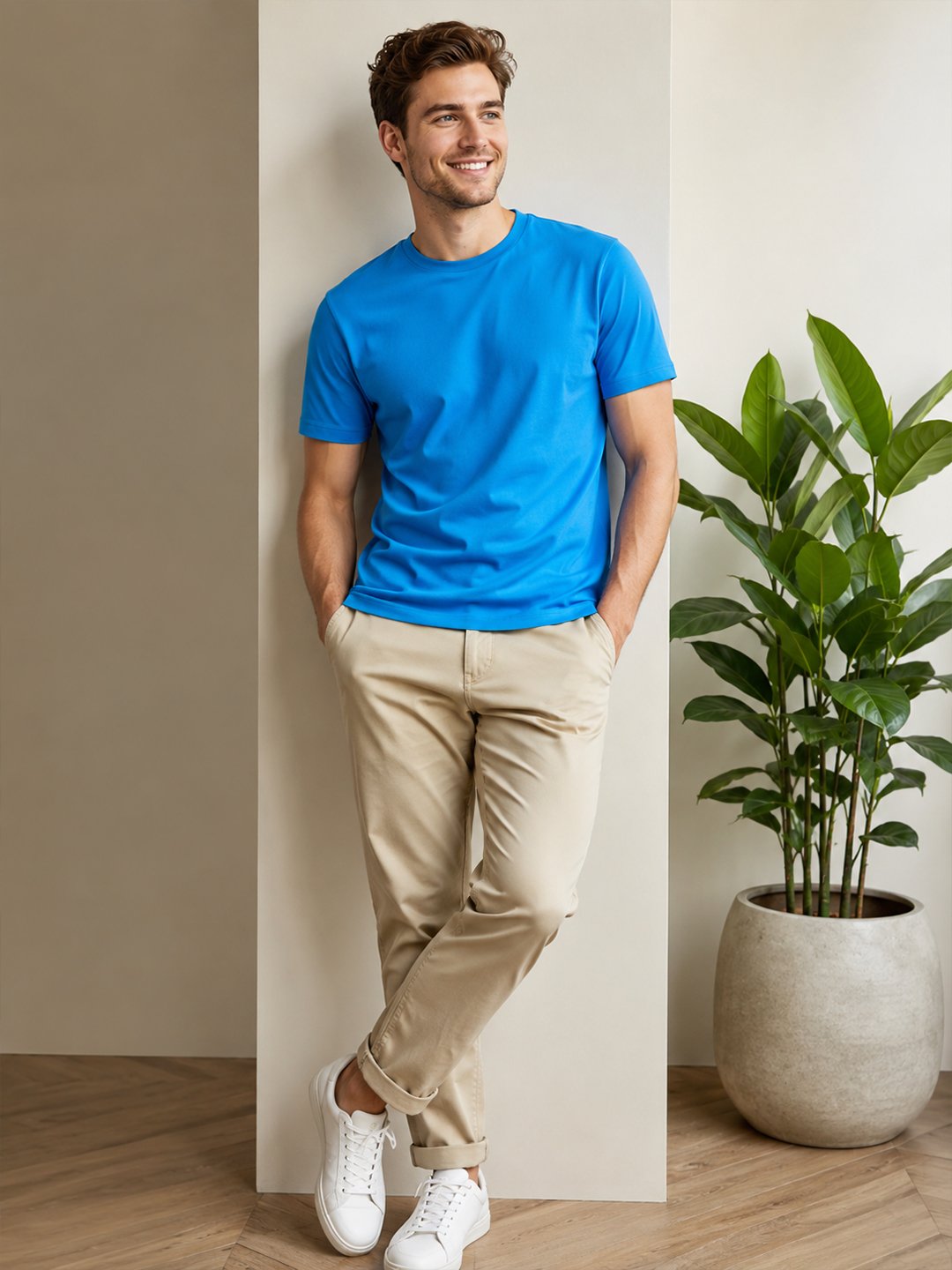 Dfnk Falcons Firozi Men's round neck casual t-shirt with short sleeves and relaxed regular fit, suitable for daily wear and outings.