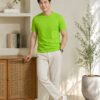 Dfnk Falcons Sea-Green Men's round neck casual t-shirt with short sleeves and relaxed regular fit, suitable for daily wear and outings.