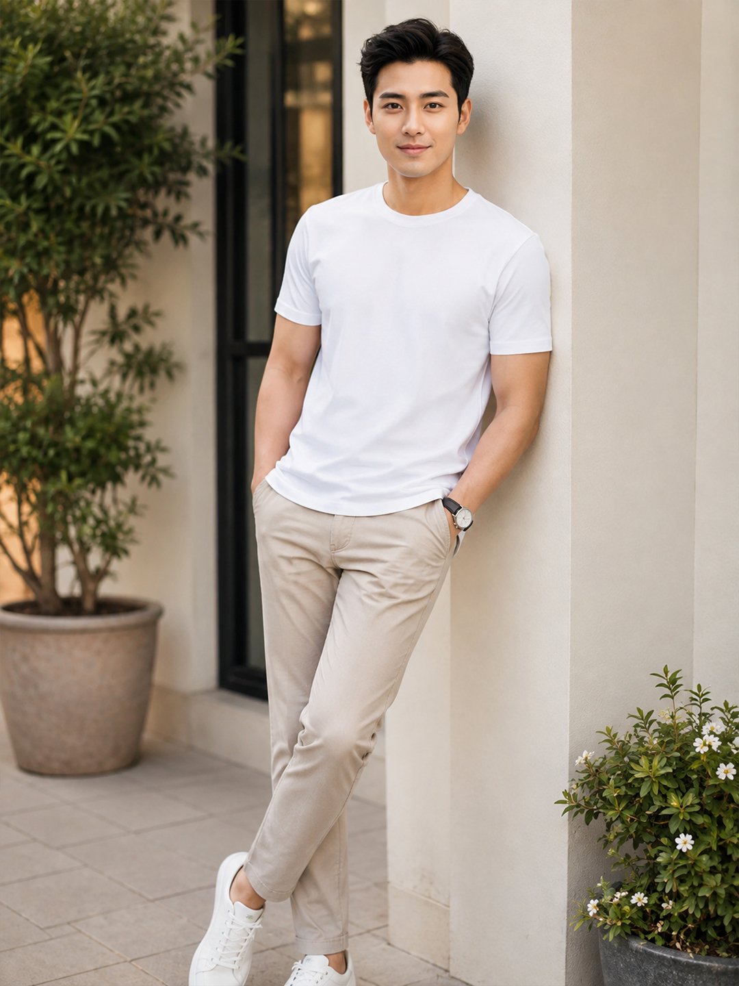 Dfnk Falcons White Men's round neck casual t-shirt with short sleeves and relaxed regular fit, suitable for daily wear and outings.