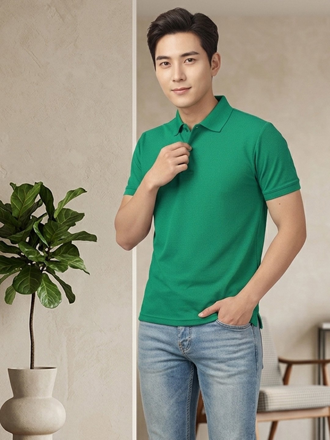 Men's casual polo designed with refined finishing and breathable fabric for effortless all-day comfort.