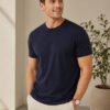 Men's casual short sleeve t-shirt featuring round neckline and regular fit, ideal for everyday wear and relaxed styling.
