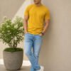 Casual men's t-shirt featuring a clean neckline, half sleeves and comfortable silhouette for relaxed everyday dressing and outings.