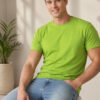 Casual men's t-shirt featuring a clean neckline, half sleeves and comfortable silhouette for relaxed everyday dressing and outings.