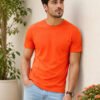 Casual men's t-shirt featuring a clean neckline, half sleeves and comfortable silhouette for relaxed everyday dressing and outings.