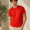 Casual men's t-shirt featuring a clean neckline, half sleeves and comfortable silhouette for relaxed everyday dressing and outings.