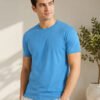 Casual men's t-shirt featuring a clean neckline, half sleeves and comfortable silhouette for relaxed everyday dressing and outings.
