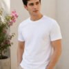 Casual men's t-shirt featuring a clean neckline, half sleeves and comfortable silhouette for relaxed everyday dressing and outings.