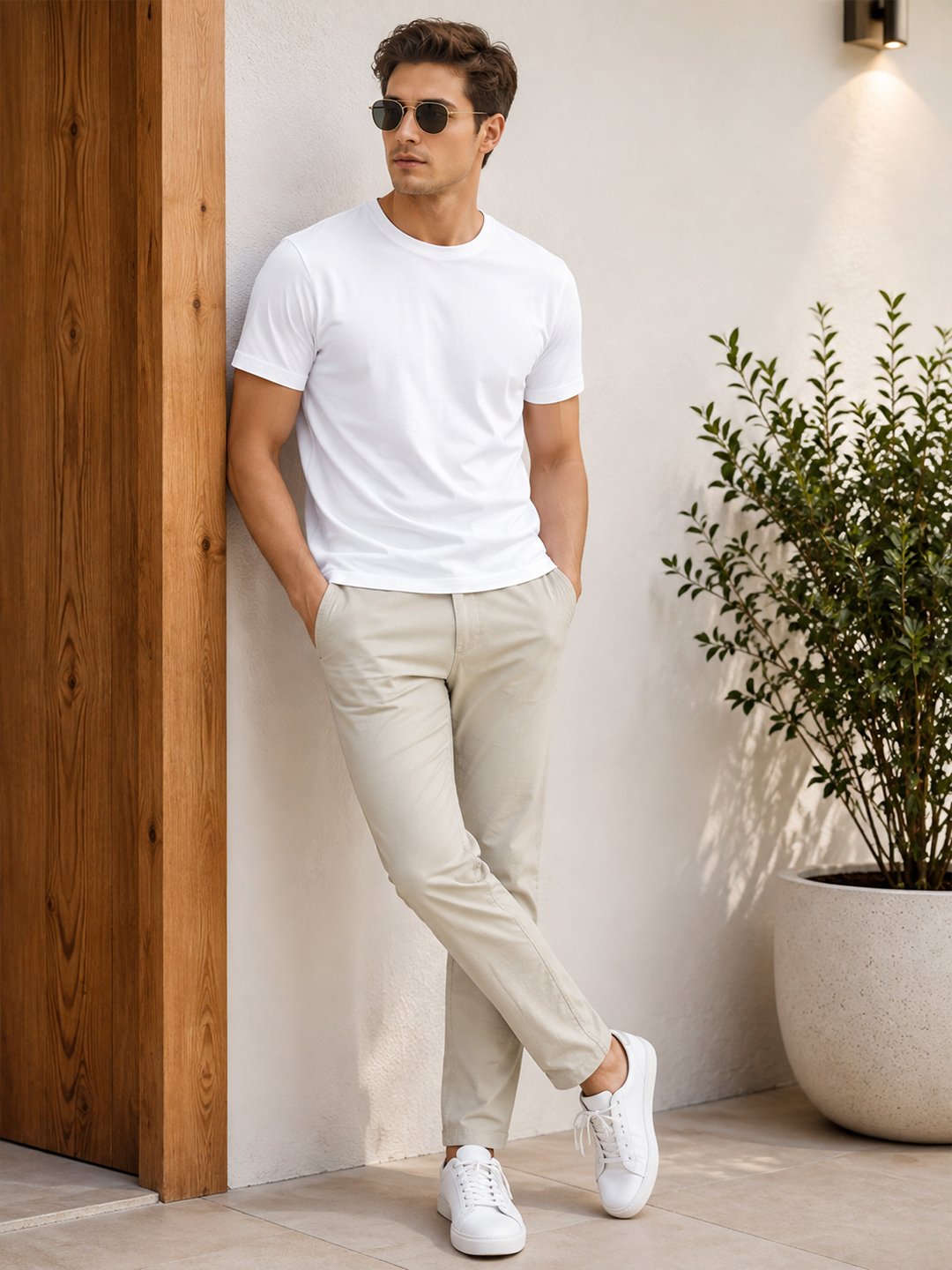 Men's versatile casual t-shirt featuring half sleeves, classic neckline and comfortable fit for modern everyday styling.