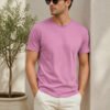 Modern casual tee featuring a comfortable fit, short sleeves and round neckline for effortless everyday outfit styling.