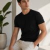 Regular fit casual t-shirt with short sleeves and simple neckline, perfect for creating relaxed everyday fashion outfits.